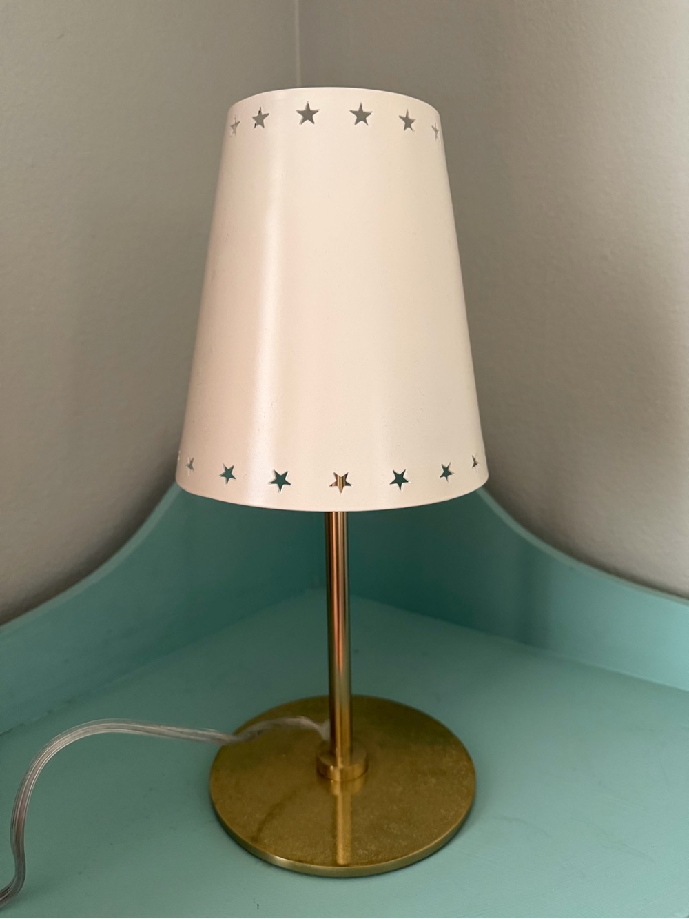 West Elm Metal Table Lamp with Star Cut Outs